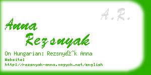 anna rezsnyak business card